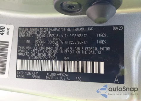 2023 Toyota Sienna Xle from USA, damaged, VIN 5TDJRKEC3PS177853